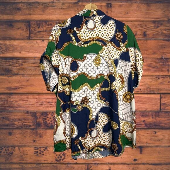5 for $25🔥Shein Curve Paisley Goldchain Print Batwing Blouse 4XL - Picture 2 of 5